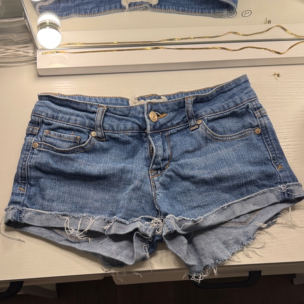 Altar'd State Distressed Blue Jean Shorts